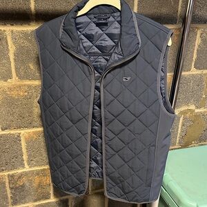 Vineyard Vines Quilted Navy Sleeveless Vest